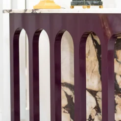 CONSOLE AD ARCO IN MARMO BRECCIA ONICIATA