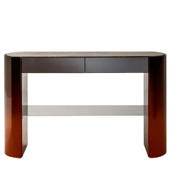 Console Collectionist con piano in marmo travertino grigio