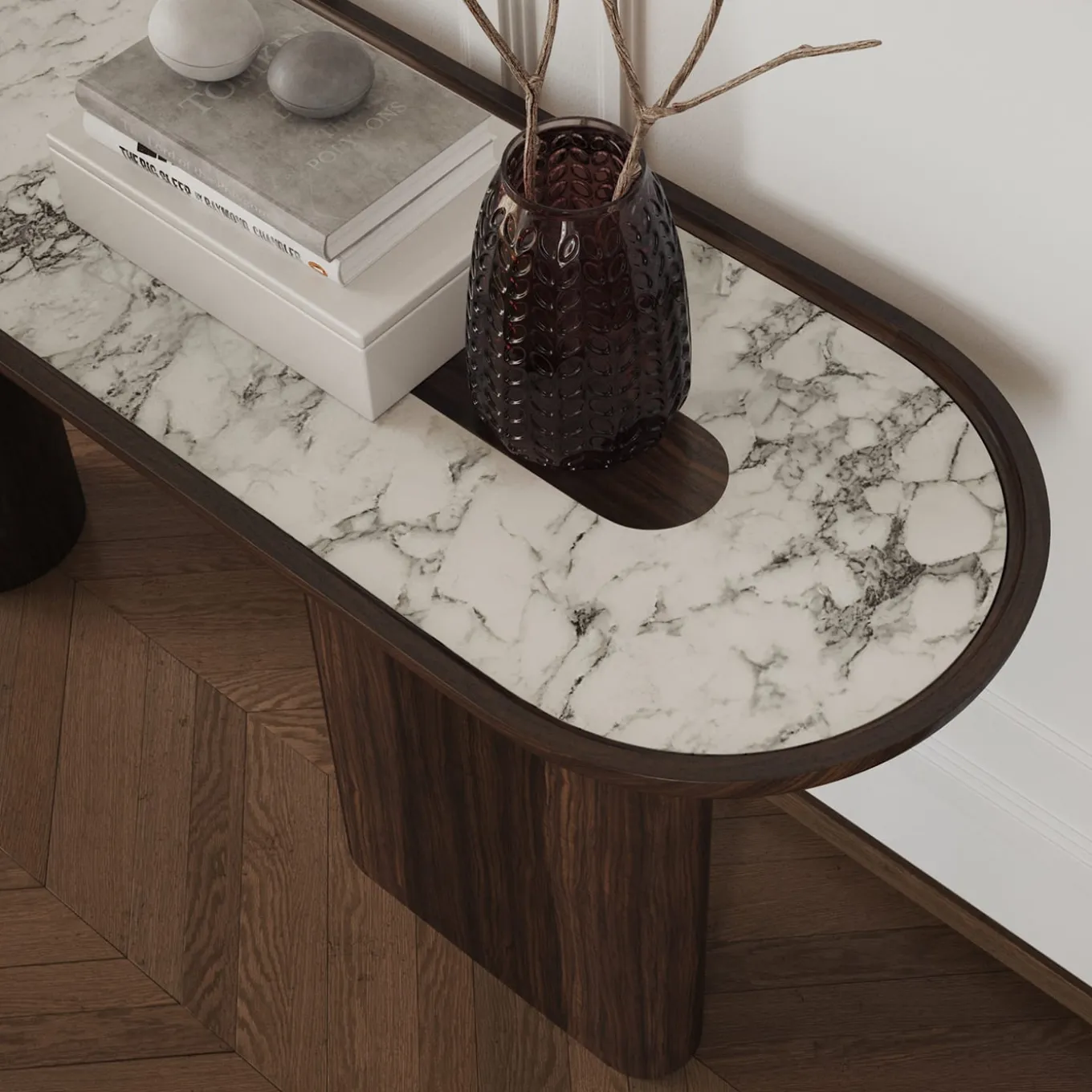 Console in legno di eucalipto Creta