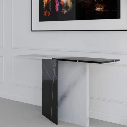 Console in marmo Zion Sahara Noir e Bianco T di Paolo Ciacci