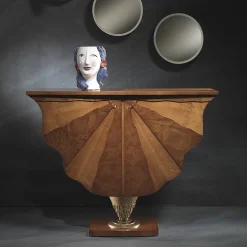 Consolle Ali di Farfalla in radica e noce