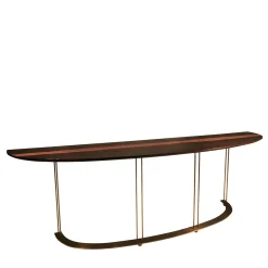 Consolle Aureola in legno di ebano marrone e bronzo