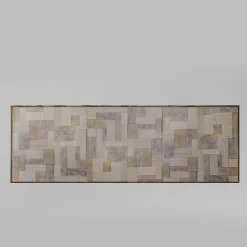 Consolle Camilla Wallpaper Nebbia in Ceramica con Finitura Oro