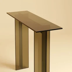 Consolle Naz in Vetro Finitura Bronzo