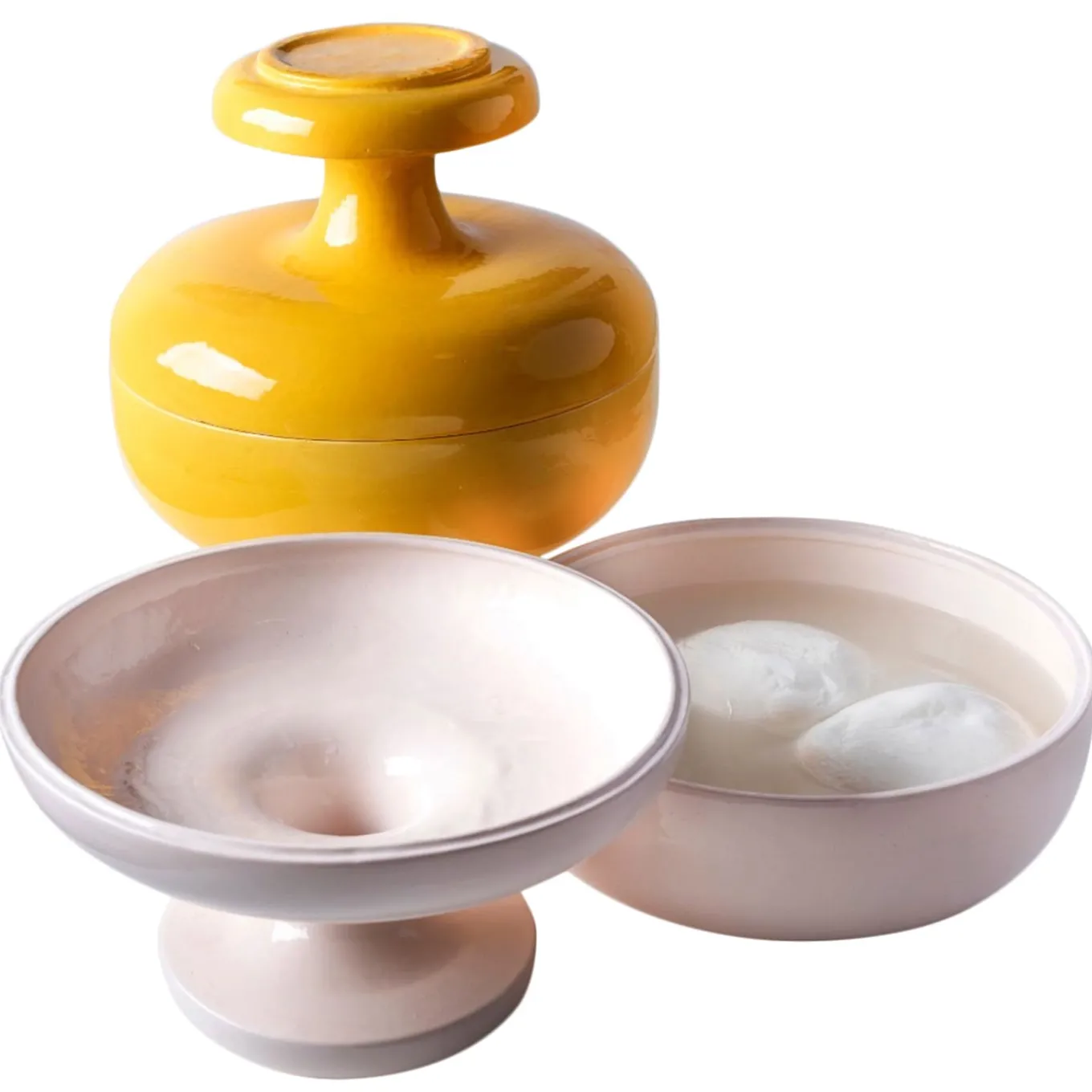 Contenitore e piatto da portata Pyxis bianco