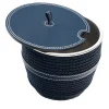 Contenitore per caffè in ecopelle blu con coperchio e inserti in corda