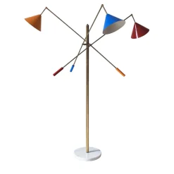 Contrappeso Lampada da terra RGB a 3 bracci in ottone