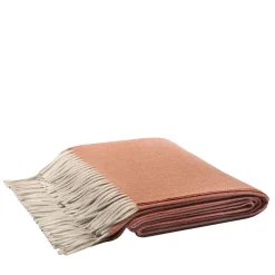 Coperta arancione con frange Zibelline 100% cashmere