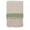 Coperta con frange a banda verde