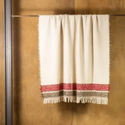 Coperta Futuro con frange a righe policrome