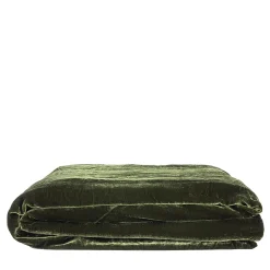 Coperta in lino e velluto verde