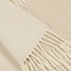 Coperta piccola beige con frange Defilé