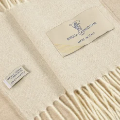 Coperta piccola beige con frange Defilé