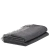Coperta piccola Melrose con frange grigie