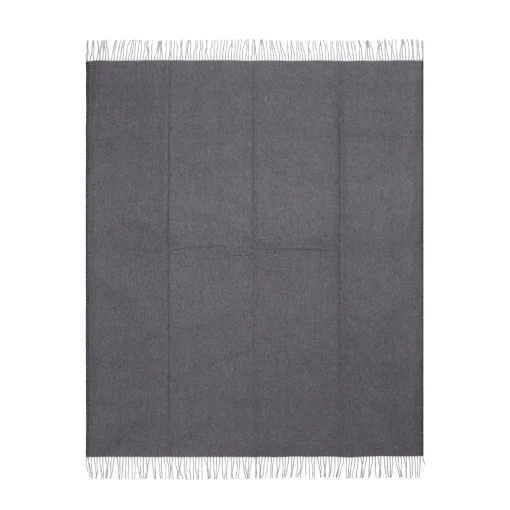 Coperta piccola Melrose con frange grigie