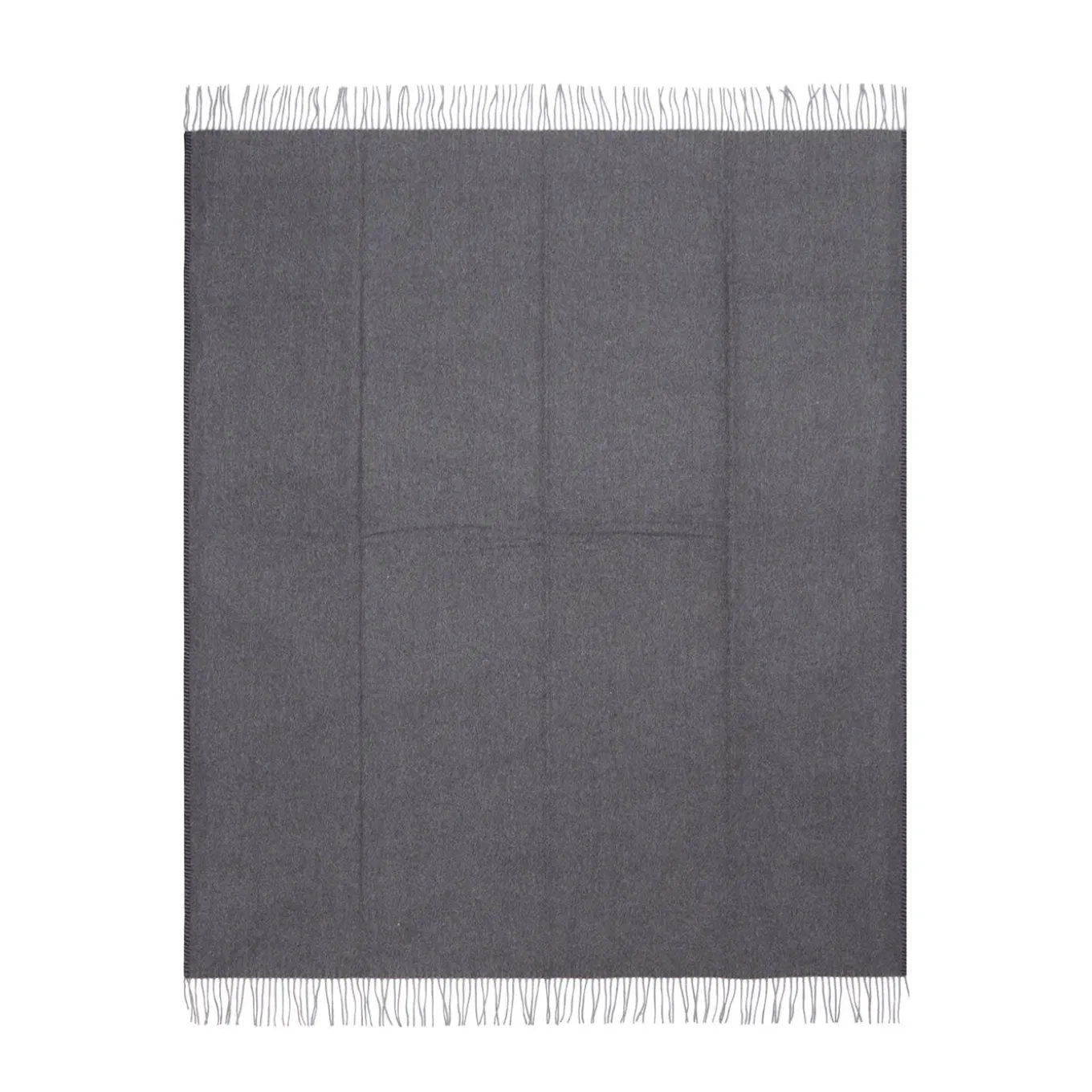 Coperta piccola Melrose con frange grigie