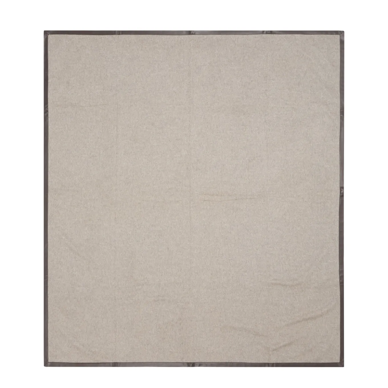 Coperta piccola Salon con orlo in pelle grigio chiaro