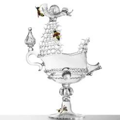 Coppa scultorea in vetro veneziano Galeon