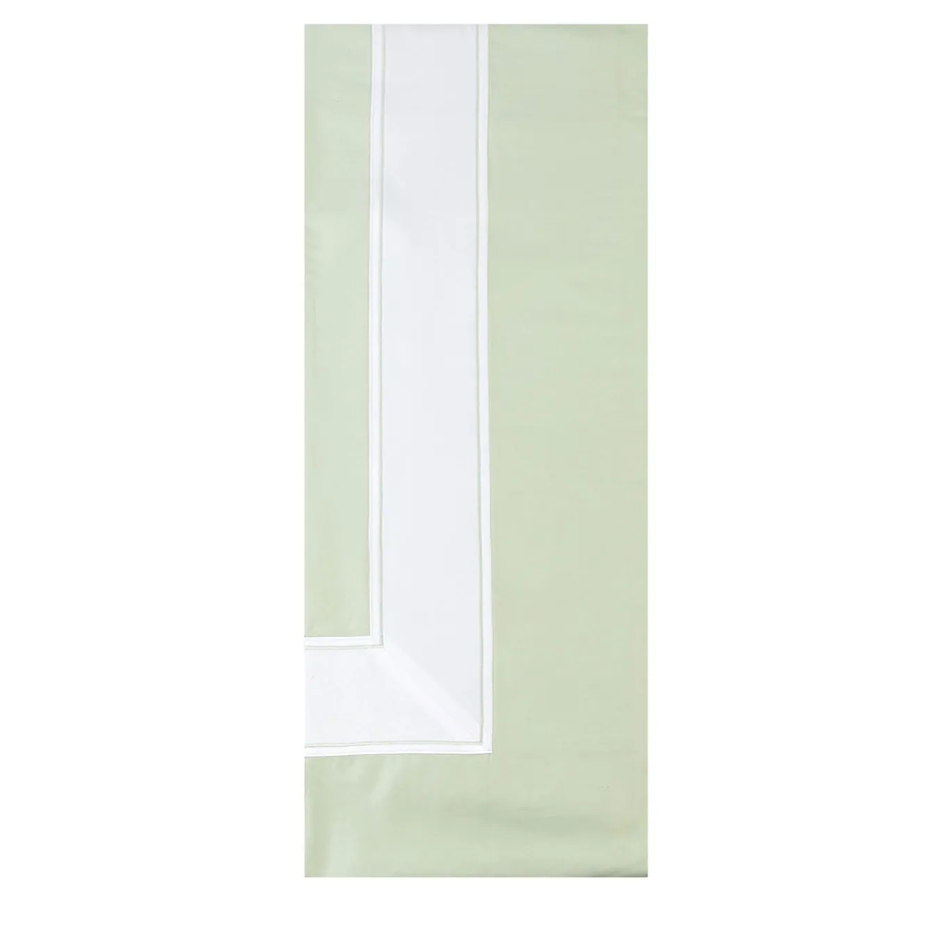 Copripiumino Eucalipto Verde e Bianco in Raso di Cotone