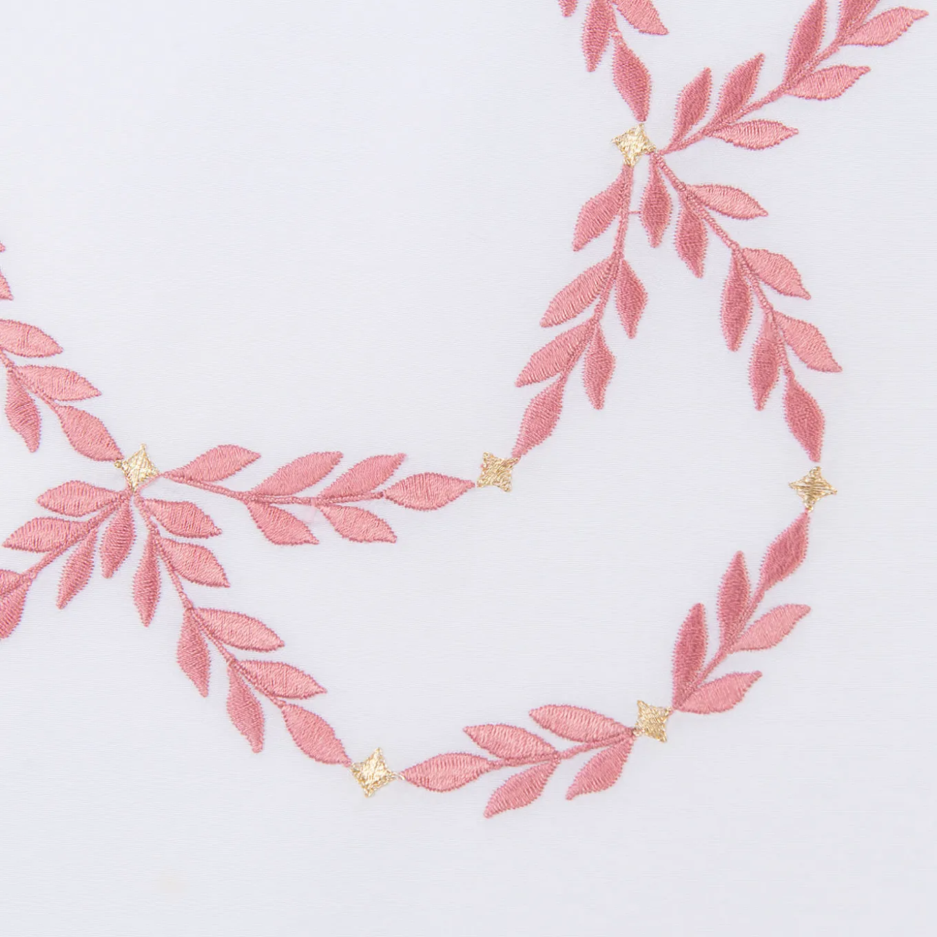 Copripiumino Smeraldo Bianco e Rosa Ricamato in Raso di Cotone