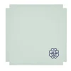 Corallo Blu Set di 6 tovaglioli ricamati con frange in verde pastello