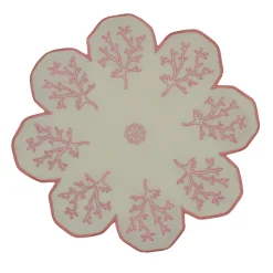 Corallo Rosa Set di 2 tovagliette di servizio a forma di fiore color taupe