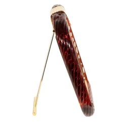 Cornice con Struttura in Ottone Opaco e Vetro a Torciglione Ambra