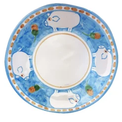 Cortile Set di 6 piatti da portata azzurri rotondi da 38 cm