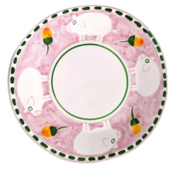 Cortile Set di 6 piatti da portata rotondi rosa 38 cm