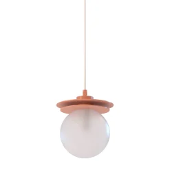 Crapa Lampada a sospensione piccola in ottone rosso e vetro