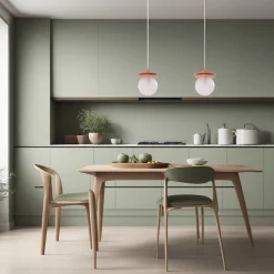 Crapa Lampada a sospensione piccola in ottone rosso e vetro