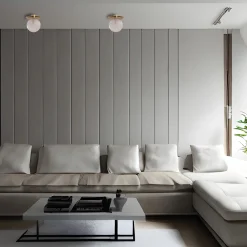 Crapa Lampada da soffitto piccola in ottone oro e vetro