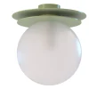Crapa Lampada da Soffitto piccola in Ottone Verde e Vetro