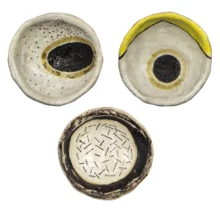 Crateri Set di 3 ciotole gialle e marroni