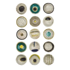 Crateri Set di 3 ciotole gialle e marroni