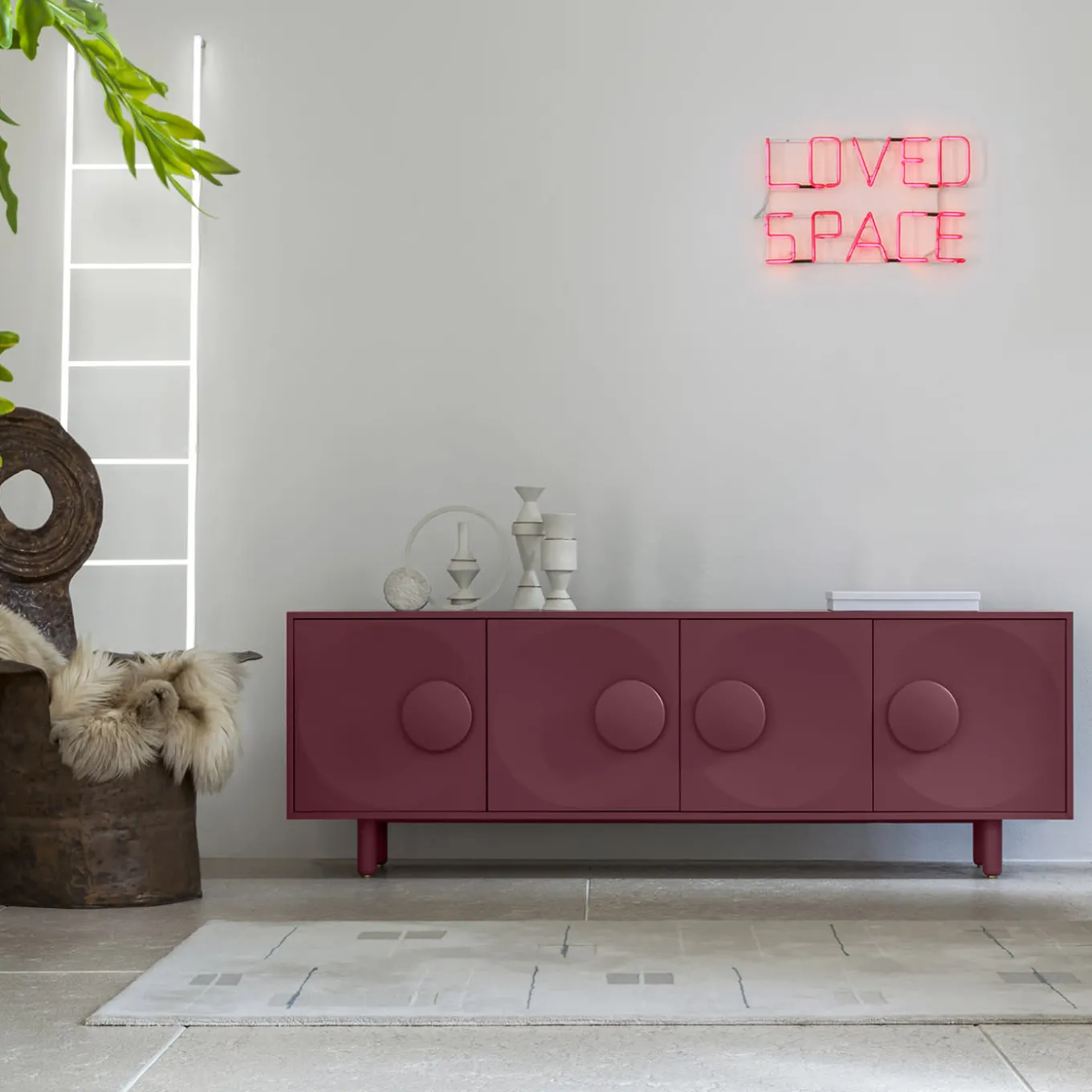 Credenza Bardot 4 porte rosso vino