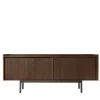 Credenza bassa Sipario a 2 ante in frassino marrone