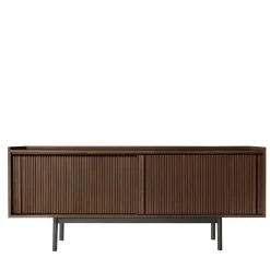 Credenza bassa Sipario a 2 ante in frassino marrone
