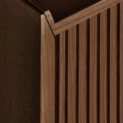 Credenza bassa Sipario a 2 ante in frassino marrone