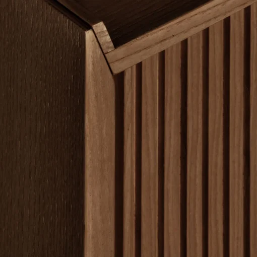 Credenza bassa Sipario a 2 ante in frassino marrone