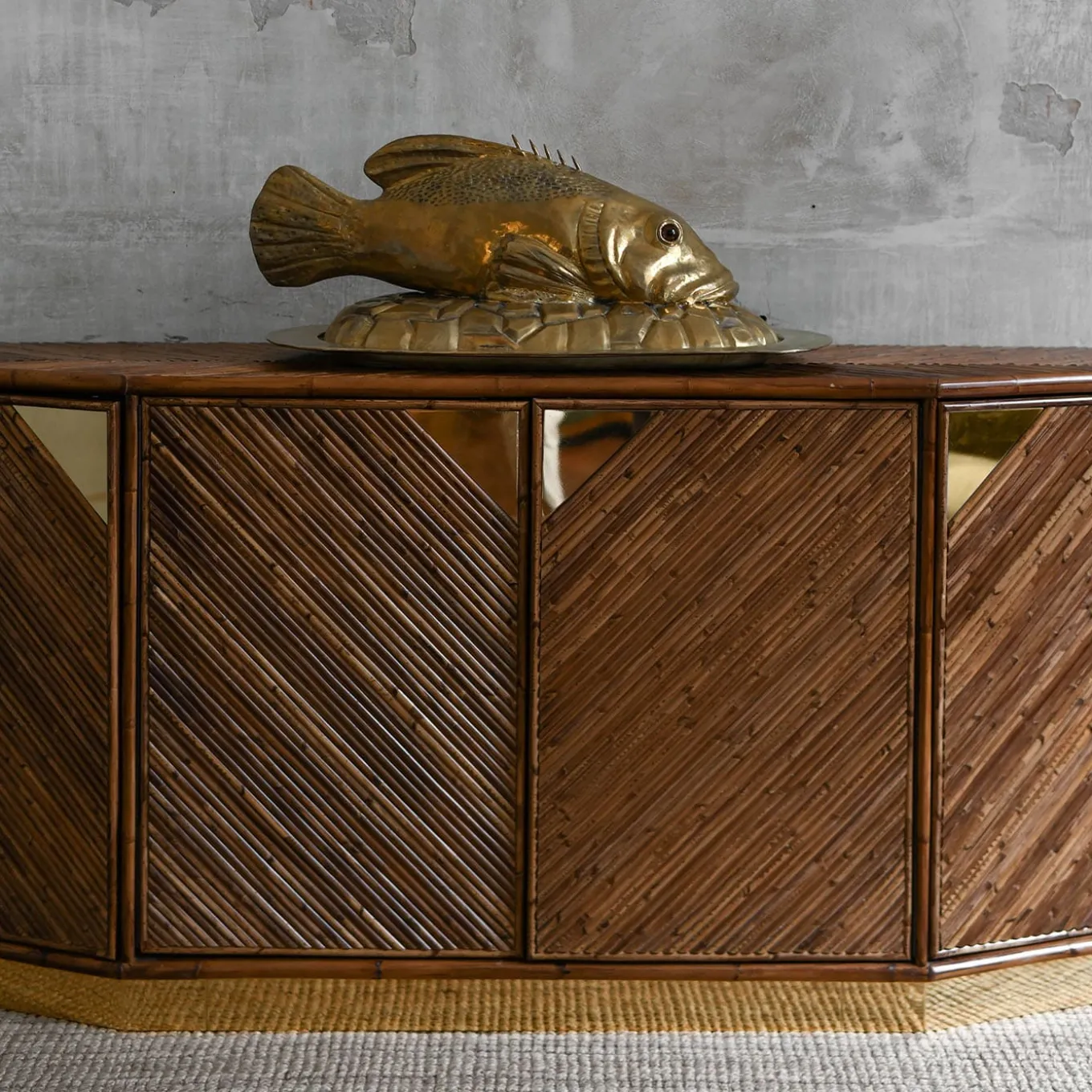 Credenza in Bambù e Ottone