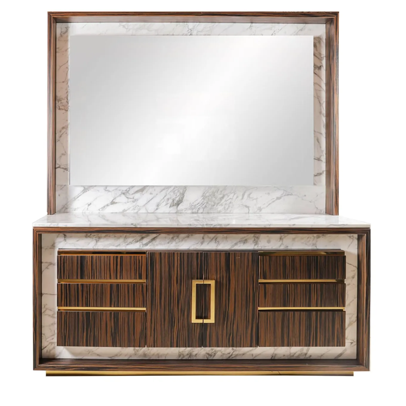 Credenza in marmo Arabescato Frame LF con specchio
