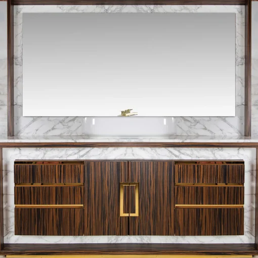 Credenza in marmo Arabescato Frame LF con specchio