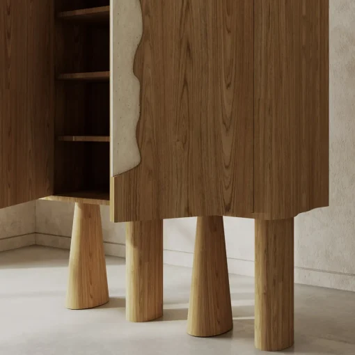 Credenza in rovere e marmo Creta