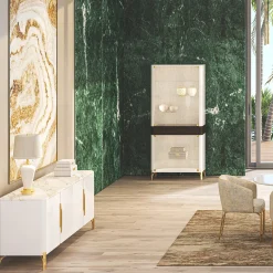 Credenza in vetro bianco a doppia porta