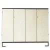 Credenza Ms. Chang in Rovere Scuro e Pelle-Pergamena