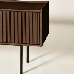 Credenza Sipario a 2 ante alta in frassino marrone