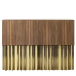 Credenza vintage Mirage con scultura in ottone fatta a mano