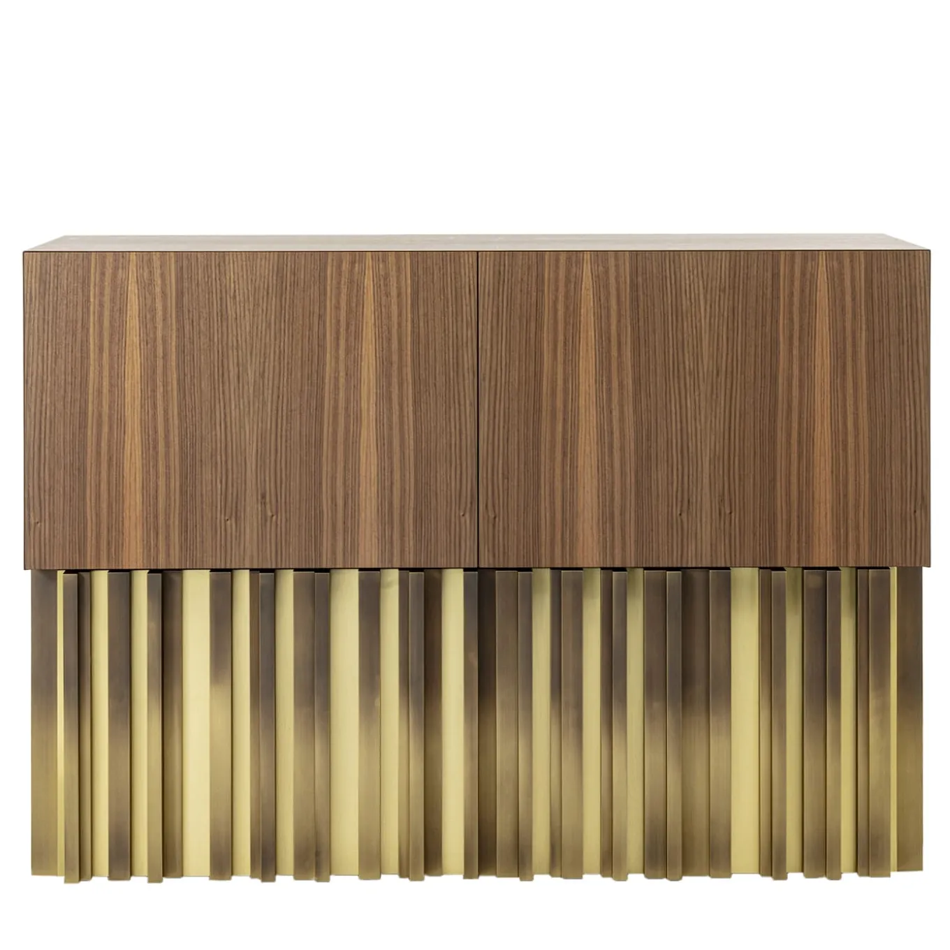 Credenza vintage Mirage con scultura in ottone fatta a mano