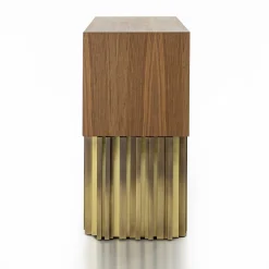 Credenza vintage Mirage con scultura in ottone fatta a mano